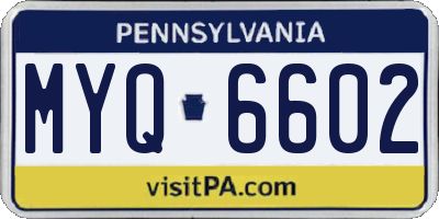 PA license plate MYQ6602