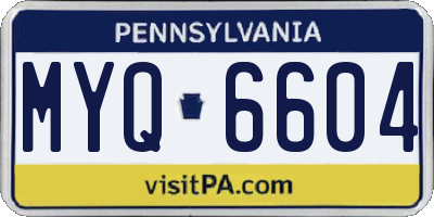 PA license plate MYQ6604