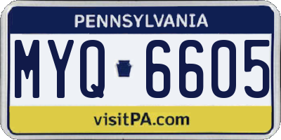 PA license plate MYQ6605