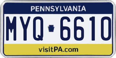 PA license plate MYQ6610