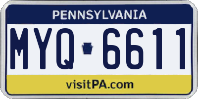 PA license plate MYQ6611