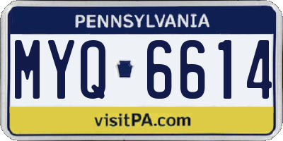 PA license plate MYQ6614
