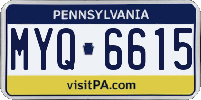 PA license plate MYQ6615