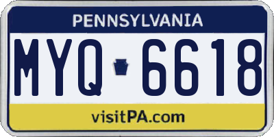 PA license plate MYQ6618