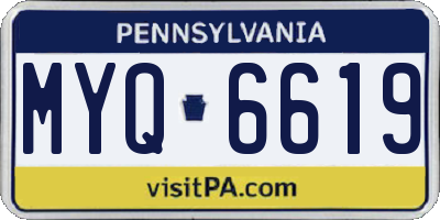 PA license plate MYQ6619