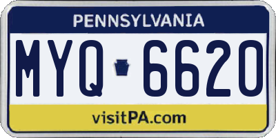 PA license plate MYQ6620