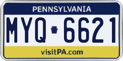PA license plate MYQ6621