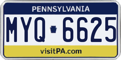 PA license plate MYQ6625