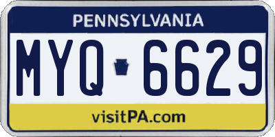 PA license plate MYQ6629