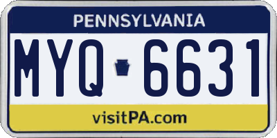 PA license plate MYQ6631