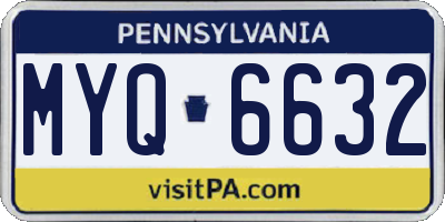 PA license plate MYQ6632