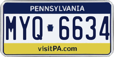 PA license plate MYQ6634