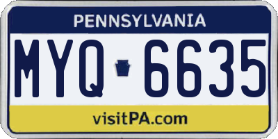 PA license plate MYQ6635