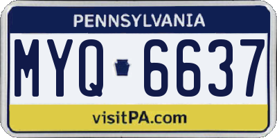 PA license plate MYQ6637