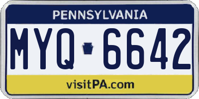 PA license plate MYQ6642