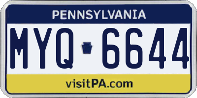 PA license plate MYQ6644