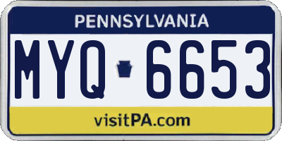 PA license plate MYQ6653