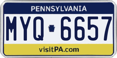 PA license plate MYQ6657