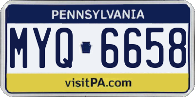 PA license plate MYQ6658
