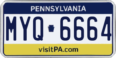 PA license plate MYQ6664