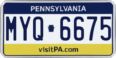 PA license plate MYQ6675