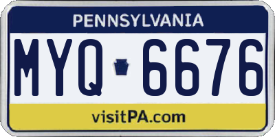 PA license plate MYQ6676