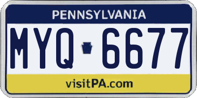 PA license plate MYQ6677