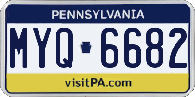 PA license plate MYQ6682