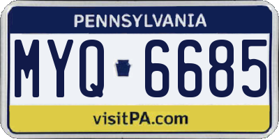 PA license plate MYQ6685