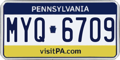 PA license plate MYQ6709