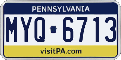 PA license plate MYQ6713