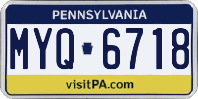 PA license plate MYQ6718