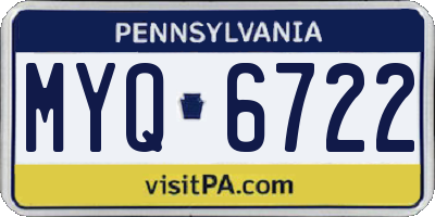 PA license plate MYQ6722
