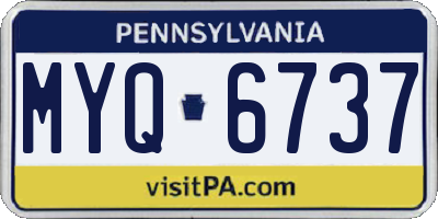 PA license plate MYQ6737