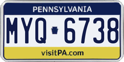 PA license plate MYQ6738