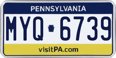 PA license plate MYQ6739