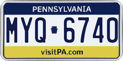 PA license plate MYQ6740