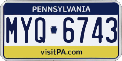 PA license plate MYQ6743