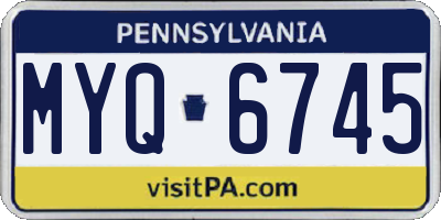PA license plate MYQ6745
