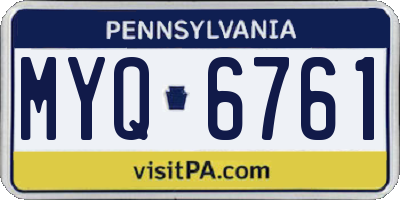 PA license plate MYQ6761
