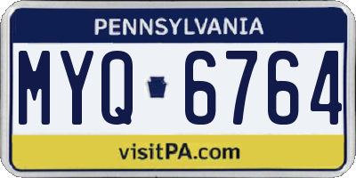 PA license plate MYQ6764