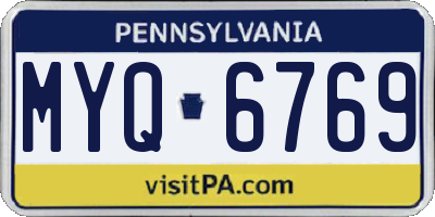 PA license plate MYQ6769