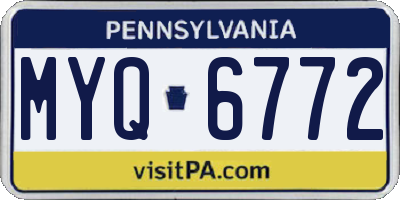 PA license plate MYQ6772