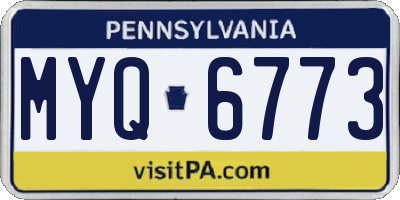 PA license plate MYQ6773