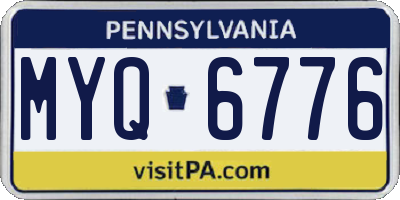 PA license plate MYQ6776