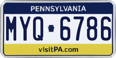 PA license plate MYQ6786