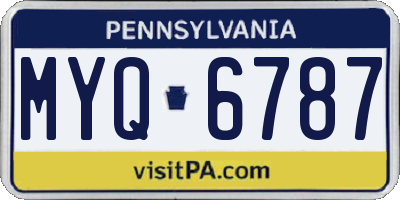 PA license plate MYQ6787