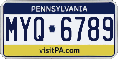 PA license plate MYQ6789