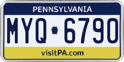 PA license plate MYQ6790