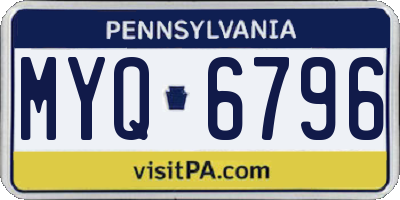 PA license plate MYQ6796